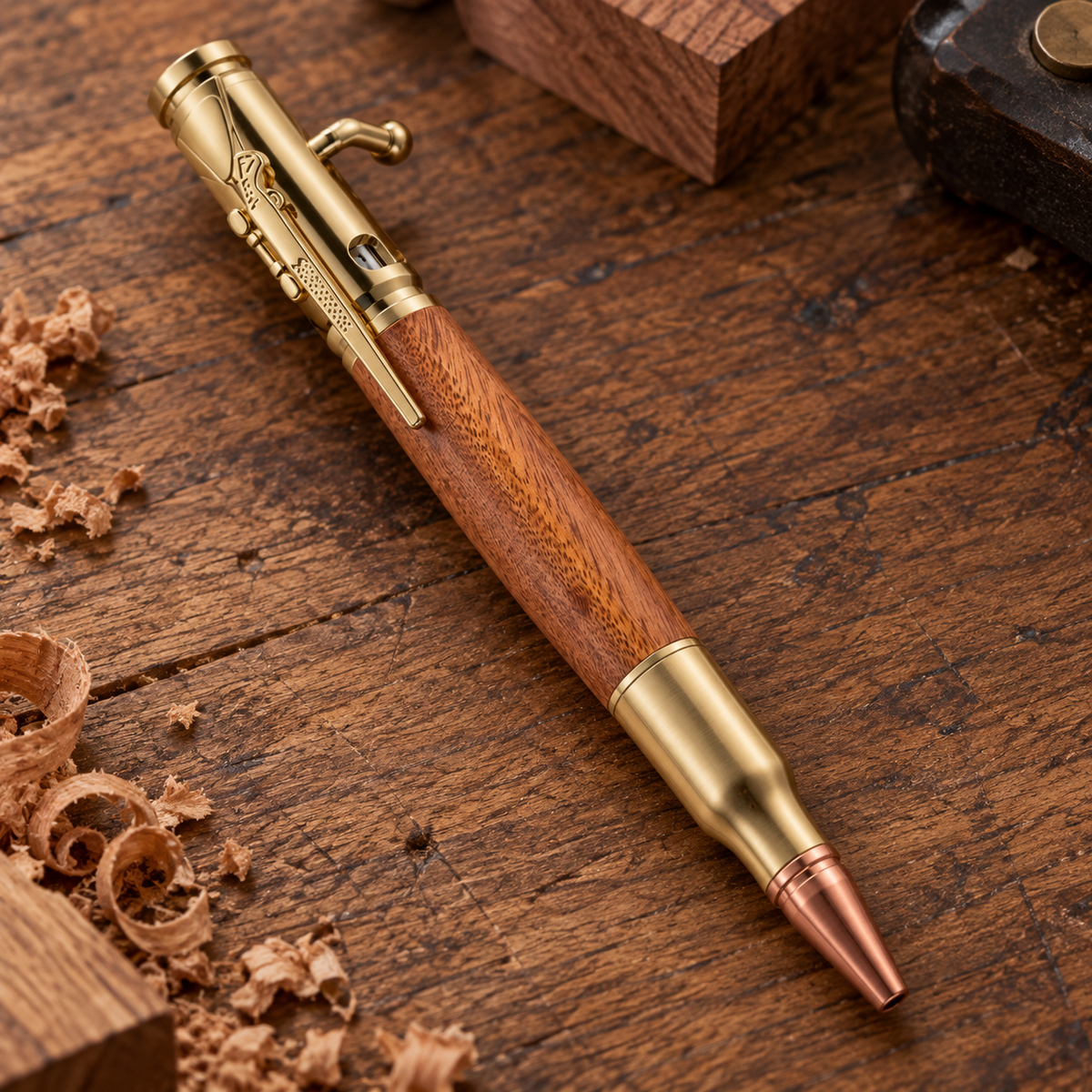 Handcrafted Bolt-Action Pear Wood Pen Series