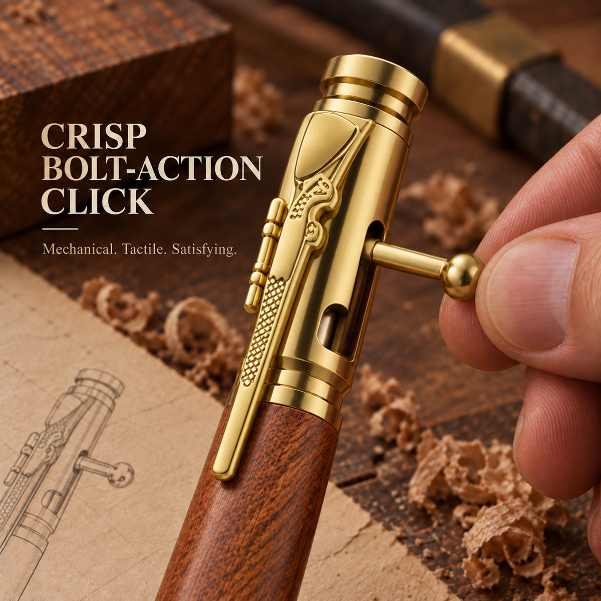 Handcrafted Bolt-Action Pear Wood Pen Series