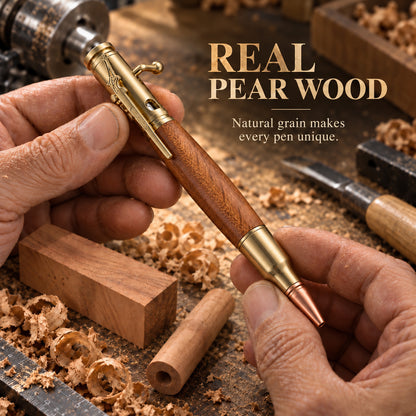 Handcrafted Bolt-Action Pear Wood Pen Series