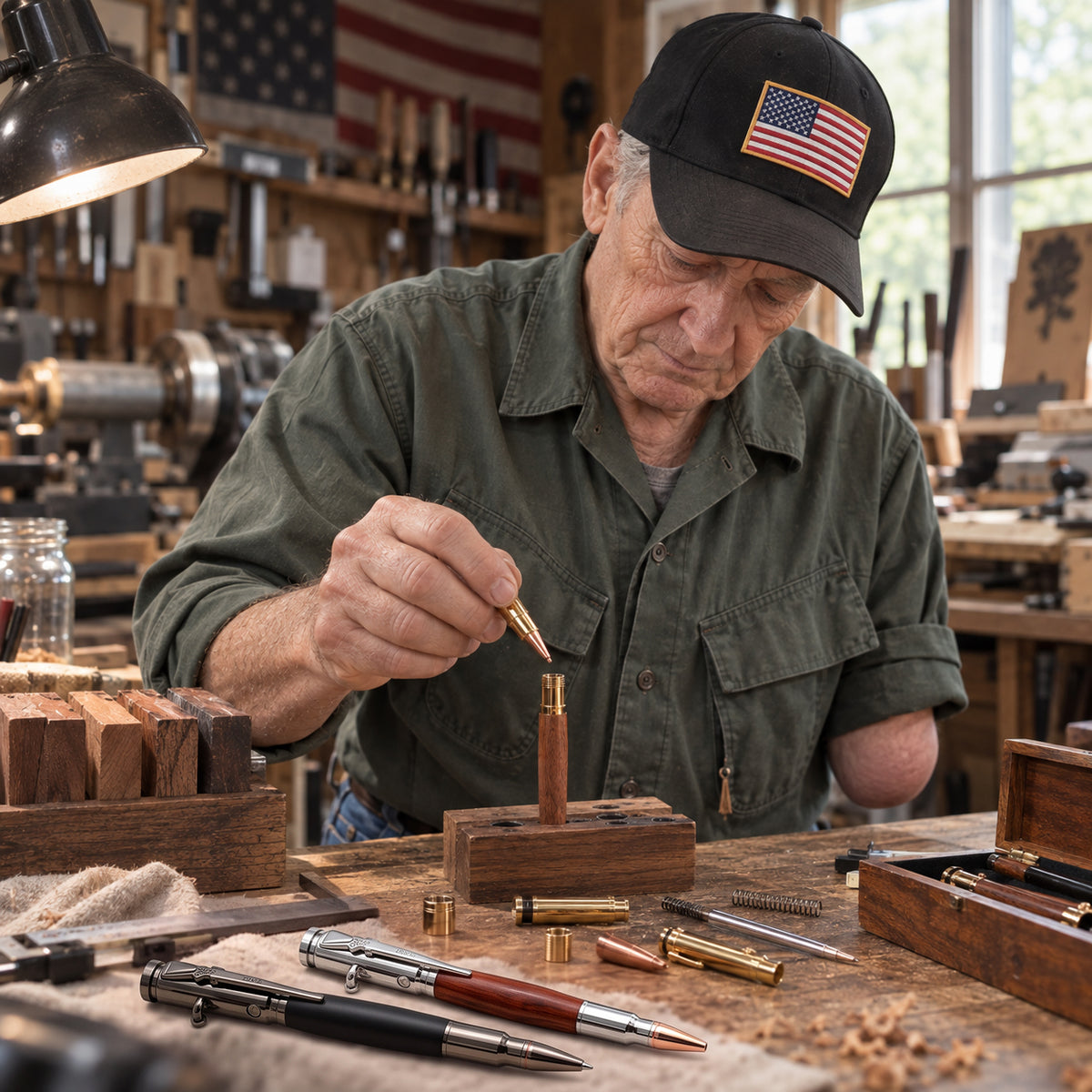 Handcrafted Bolt-Action Pear Wood Pen Series