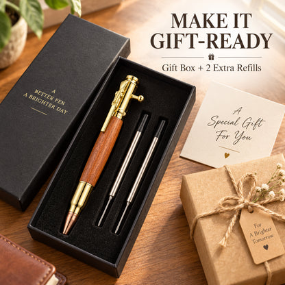 Handcrafted Bolt-Action Pear Wood Pen Series