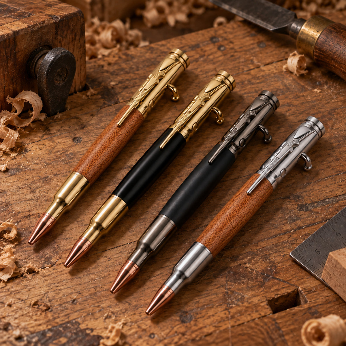 Handcrafted Bolt-Action Pear Wood Pen Series