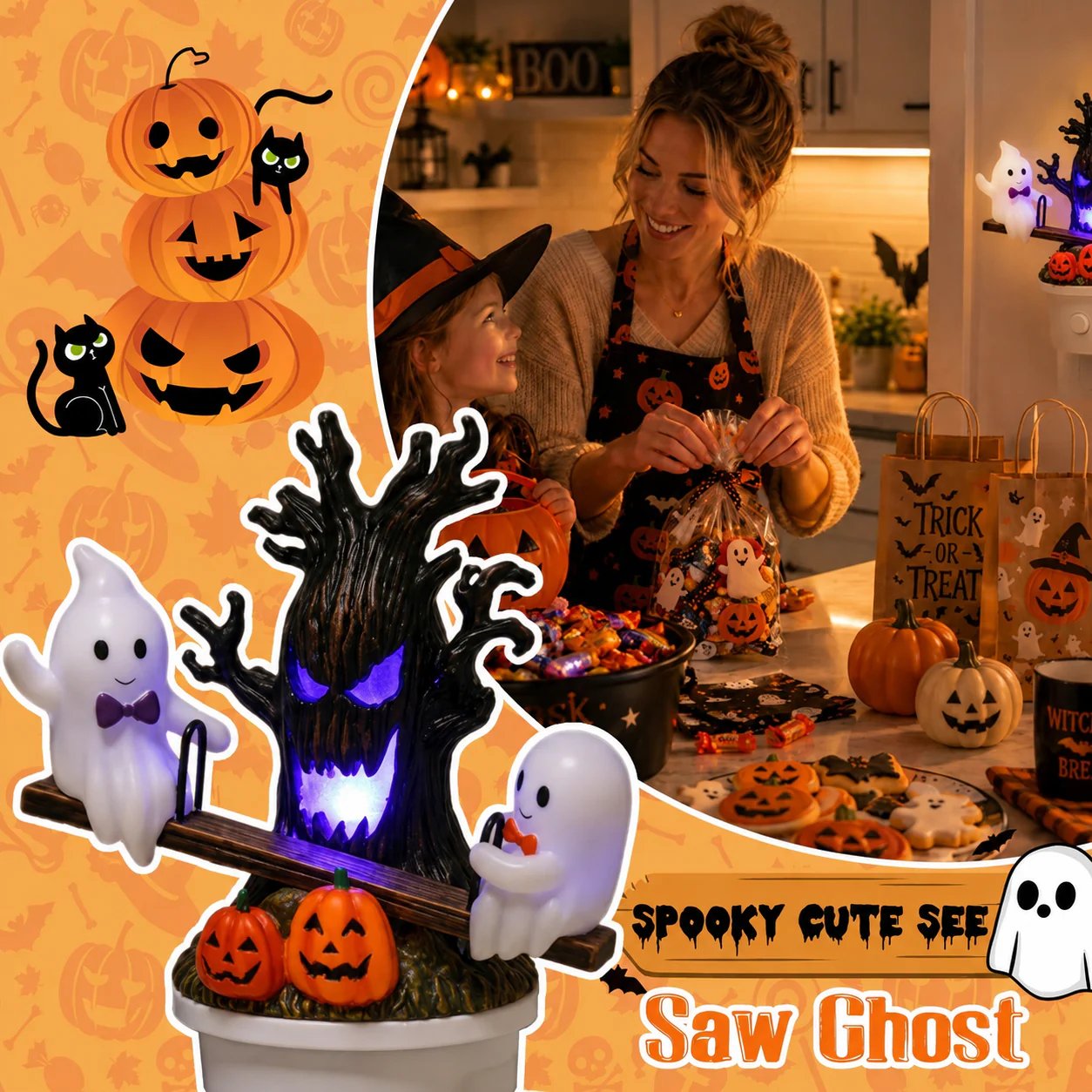 🔥HOT SALE 46% OFF-🎃👻Animated Seesaw Ghost Plug In LED Night Light