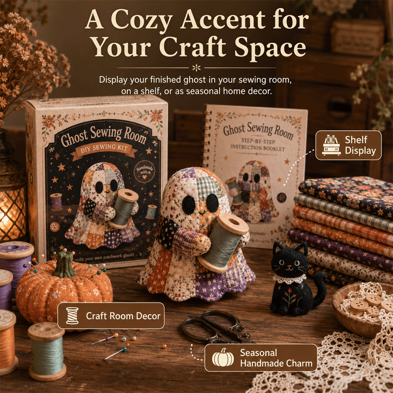 🔥 Limited-Time 36% Off — 👻 Stitch a Little Halloween Magic | Cozy Ghost DIY Kit
