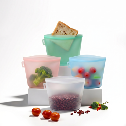 ❤️Reusable Silicone Food Storage Bags – Set of 3 Multicolor (500ml/17oz, 1000ml/34oz, 1500ml/51oz) (Copy)