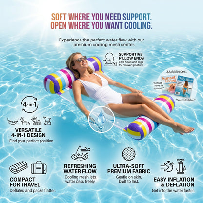 Waterlife 4-in-1 , Inflatable Pool Chair Float