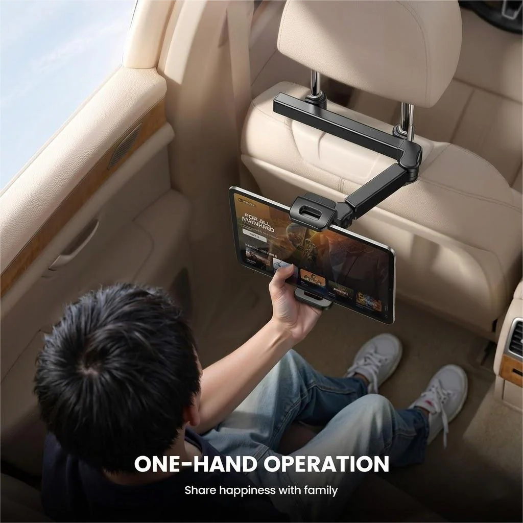 360° Rotating Extendable Backseat Tablet Mount