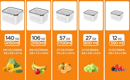 ⭐Stackable Fruit Storage Containers for Fridge with Removable Colander (Copy)