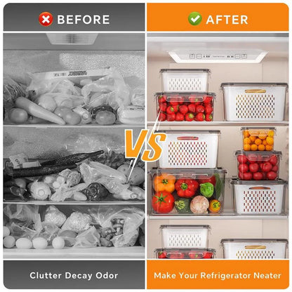 ⭐Stackable Fruit Storage Containers for Fridge with Removable Colander (Copy)